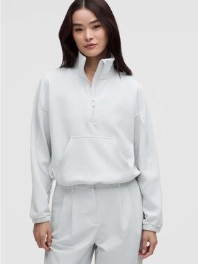 NWT Lululemon Brushed Softstreme Half Zip Ocean Air Size 2